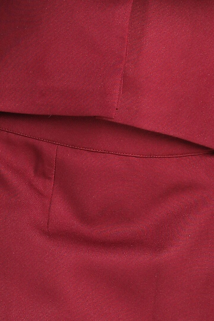 Burgundy Imported Crepe Co-Ord Set For Girls by The Little celebs at Pernia's Pop Up Shop