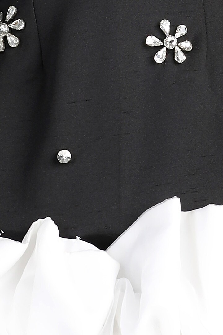 Black Neoprene Stone Work Dress For Girls by The Little celebs at Pernia's Pop Up Shop