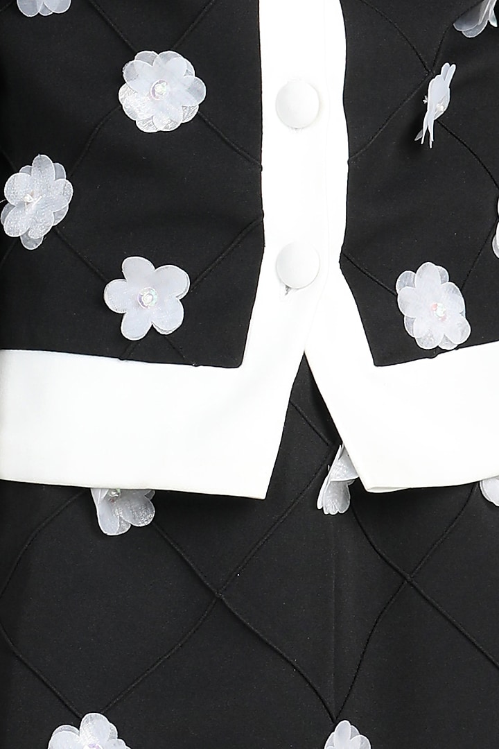 Black Imported Crepe Embroidered Co-Ord Set For Girls by The Little celebs at Pernia's Pop Up Shop