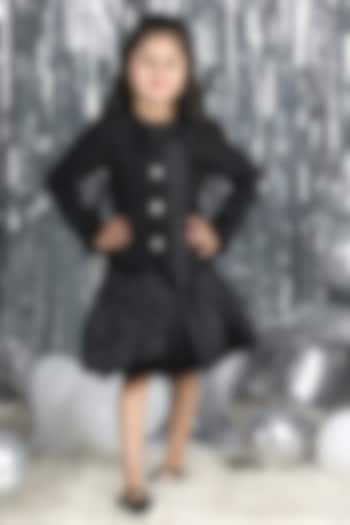 Black Tweed & Satin Co-Ord Set For Girls by The Little celebs at Pernia's Pop Up Shop