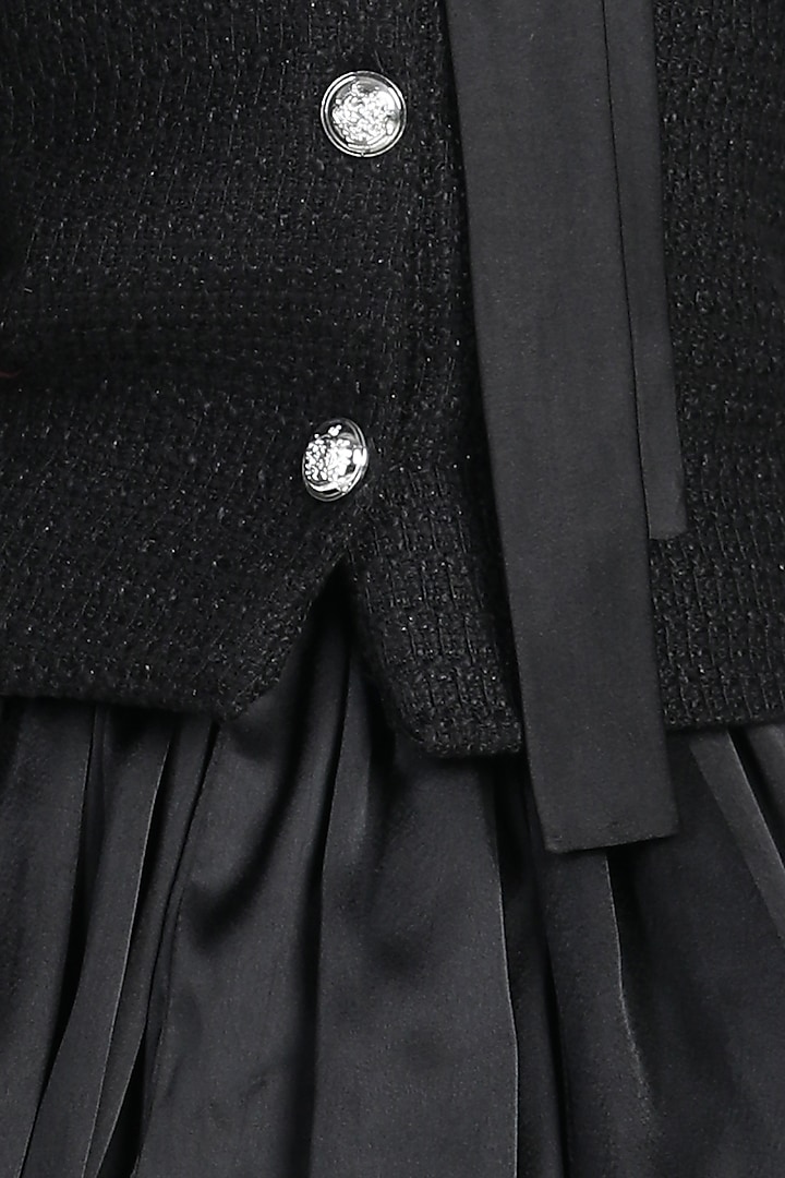 Black Tweed & Satin Co-Ord Set For Girls by The Little celebs at Pernia's Pop Up Shop