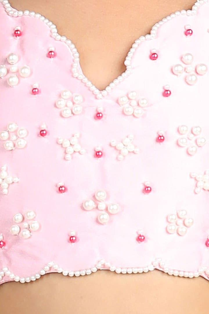 Pink Organza Lehenga Set For Girls by The Little celebs at Pernia's Pop Up Shop