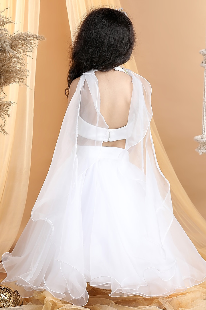 White Organza Lehenga Set For Girls by The Little celebs at Pernia's Pop Up Shop