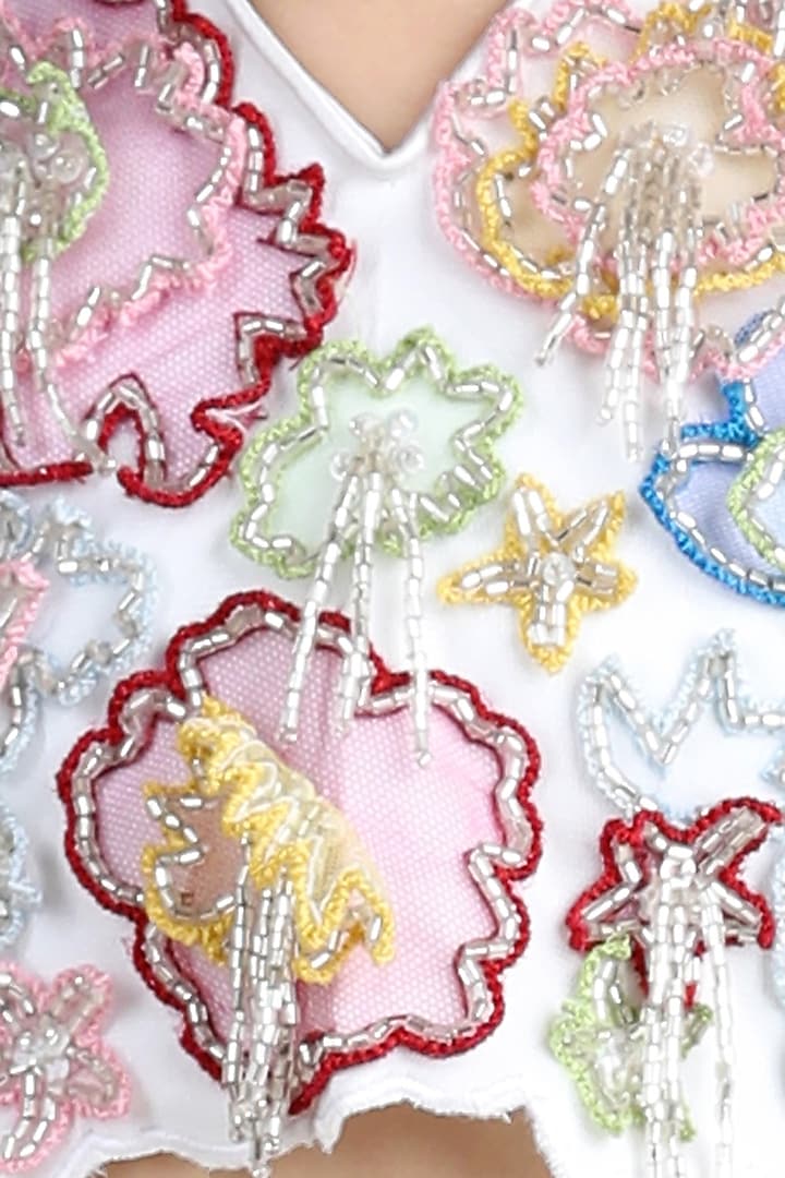 White Organza Lehenga Set For Girls by The Little celebs at Pernia's Pop Up Shop