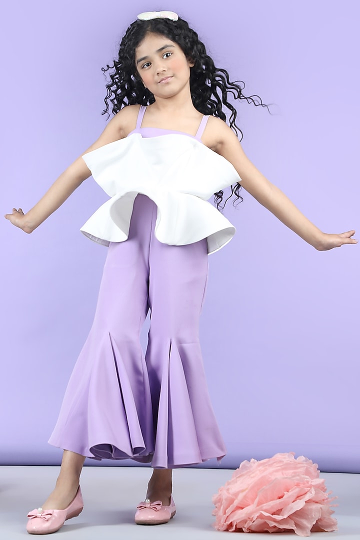 Lilac Imported Crepe Jumpsuit For Girls by The Little celebs at Pernia's Pop Up Shop