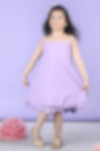 Lilac Imported Crepe Embellished A-Line Dress For Girls by The Little celebs at Pernia's Pop Up Shop