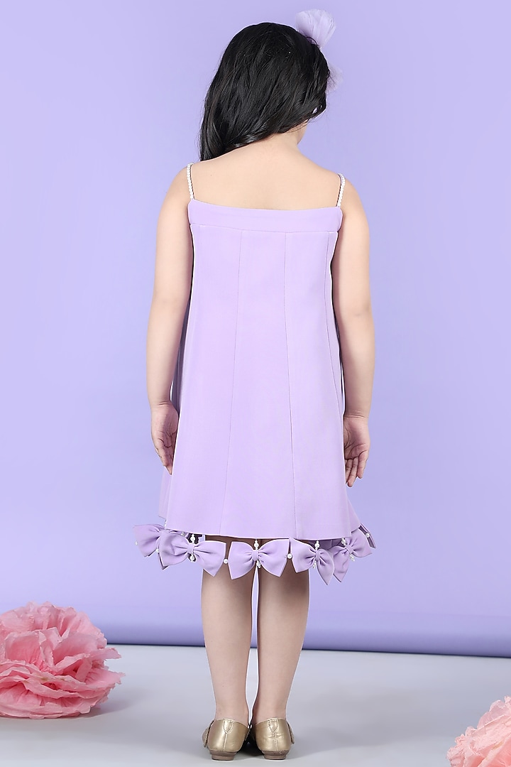Lilac Imported Crepe Embellished A-Line Dress For Girls by The Little celebs at Pernia's Pop Up Shop