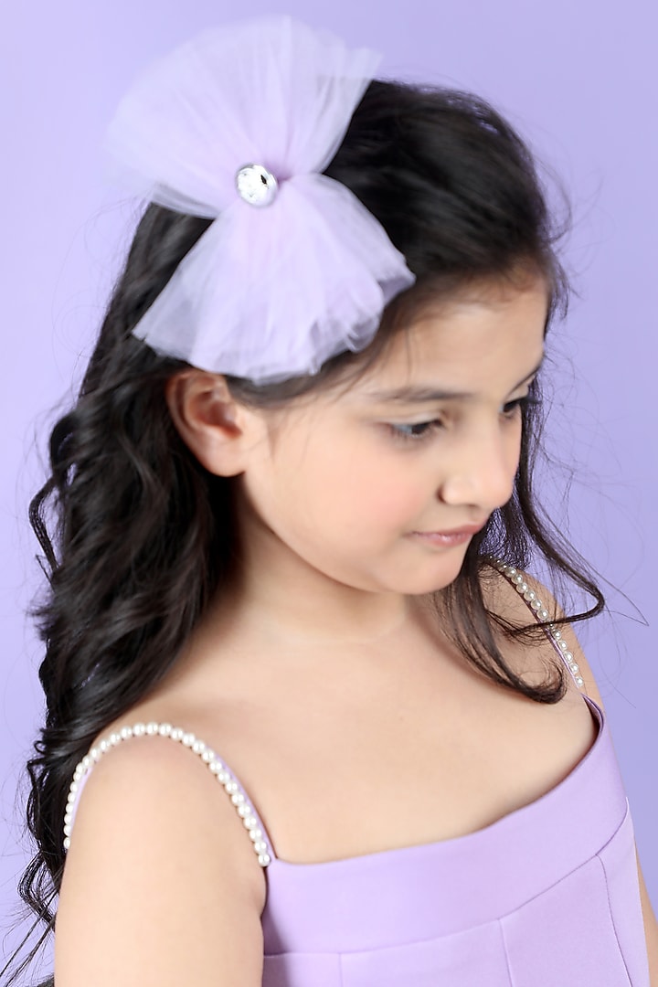 Lilac Imported Crepe Embellished A-Line Dress For Girls by The Little celebs at Pernia's Pop Up Shop