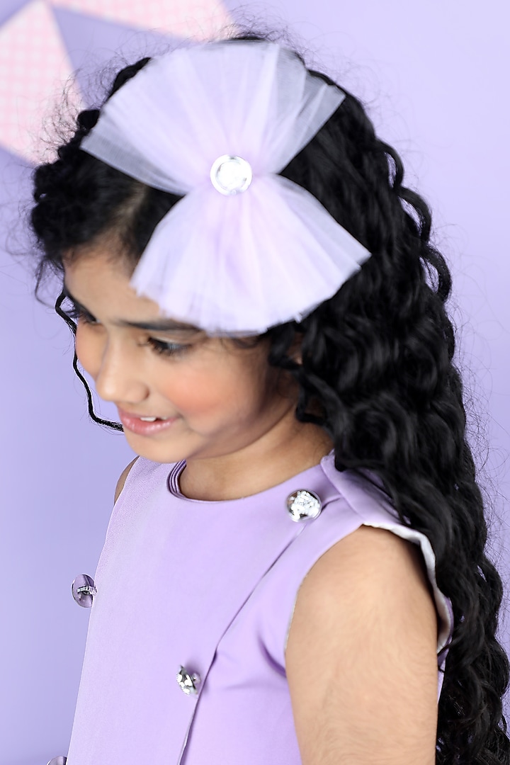 Lilac Imported Crepe Jumpsuit For Girls by The Little celebs at Pernia's Pop Up Shop