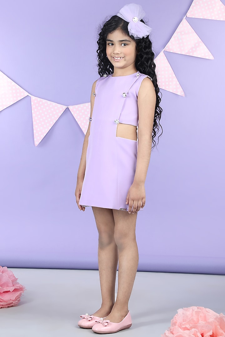 Lilac Imported Crepe Jumpsuit For Girls by The Little celebs at Pernia's Pop Up Shop