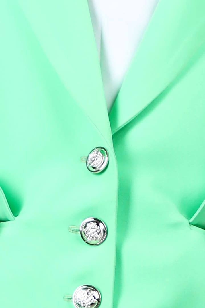 Mint Green Imported Crepe Coat Dress For Girls by The Little celebs at Pernia's Pop Up Shop