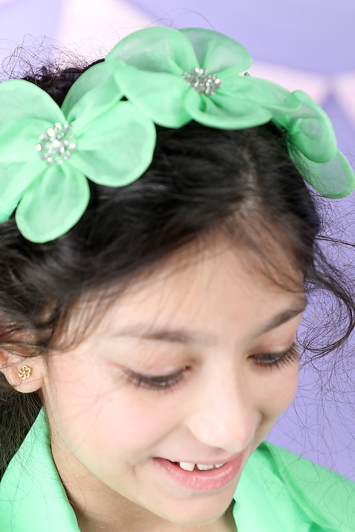 Mint Green Imported Crepe Coat Dress For Girls by The Little celebs at Pernia's Pop Up Shop