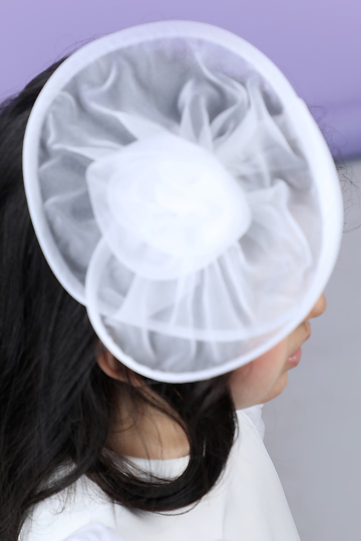 White Imported Crepe 3D Floral Embellished Dress For Girls by The Little celebs at Pernia's Pop Up Shop