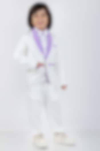 White Imported Lycra Suit For Boys by The Little celebs