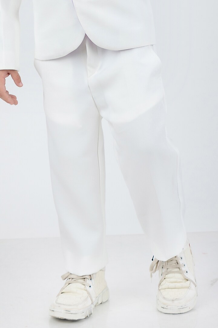 White Imported Lycra Suit For Boys by The Little celebs at Pernia's Pop Up Shop
