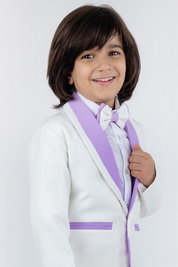 White Imported Lycra Suit For Boys by The Little celebs at Pernia's Pop Up Shop