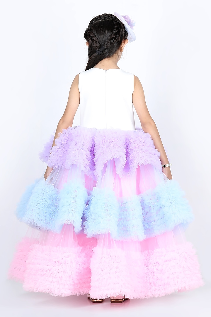 Multi-Colored Embroidered Dress For Girls by The Little celebs at Pernia's Pop Up Shop