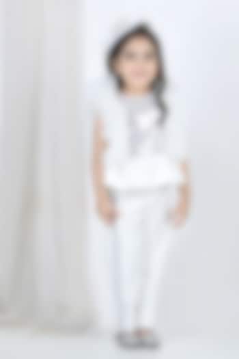 White Sequins Pant Set For Girls by The Little celebs at Pernia's Pop Up Shop