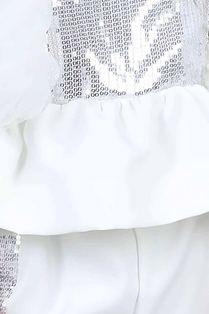 White Sequins Pant Set For Girls by The Little celebs at Pernia's Pop Up Shop