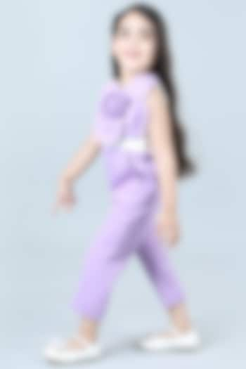 Lilac Imported Crepe Jumpsuit For Girls by The Little celebs at Pernia's Pop Up Shop