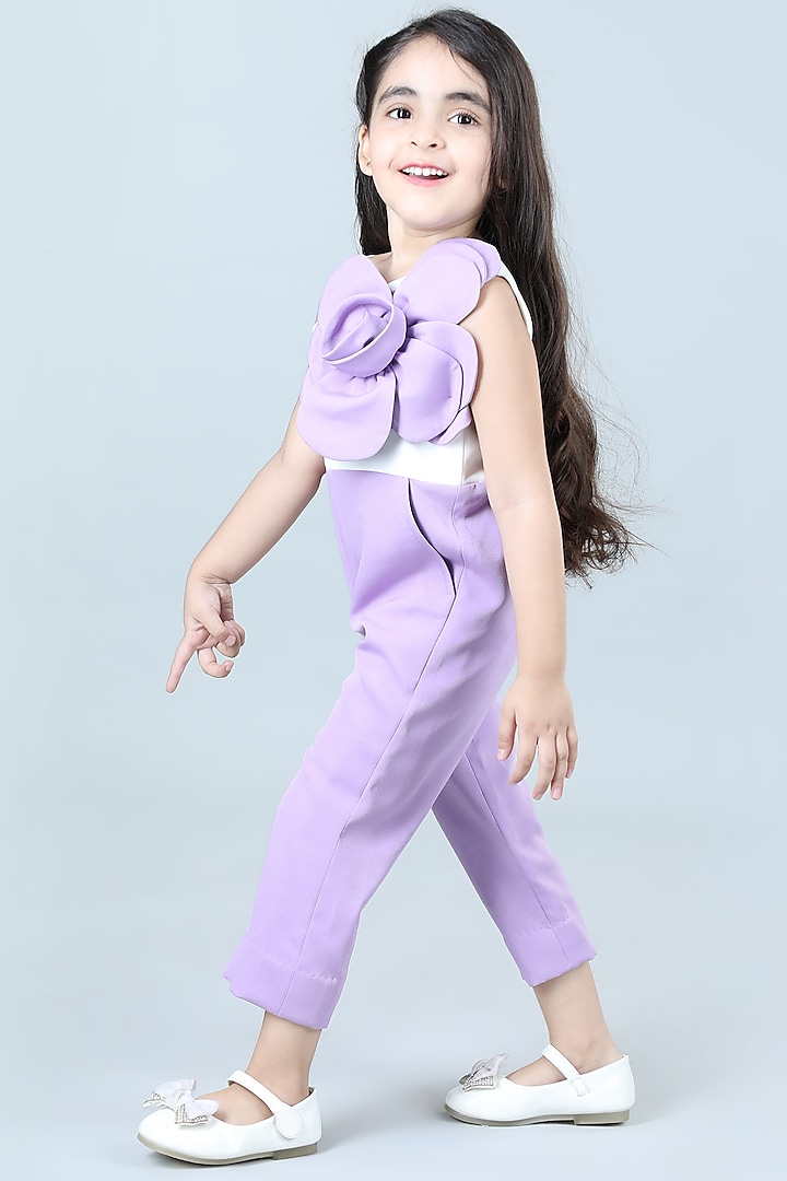 Lilac Imported Crepe Jumpsuit For Girls by The Little celebs at Pernia's Pop Up Shop