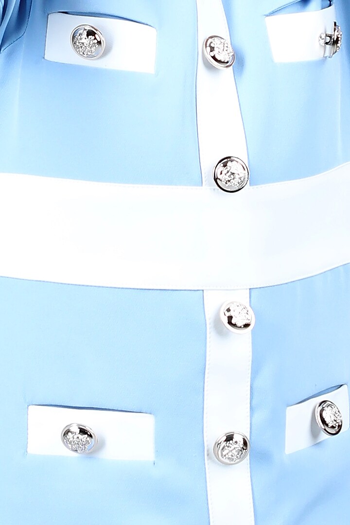 Ice Blue Imported Crepe Coat Dress For Girls by The Little celebs at Pernia's Pop Up Shop