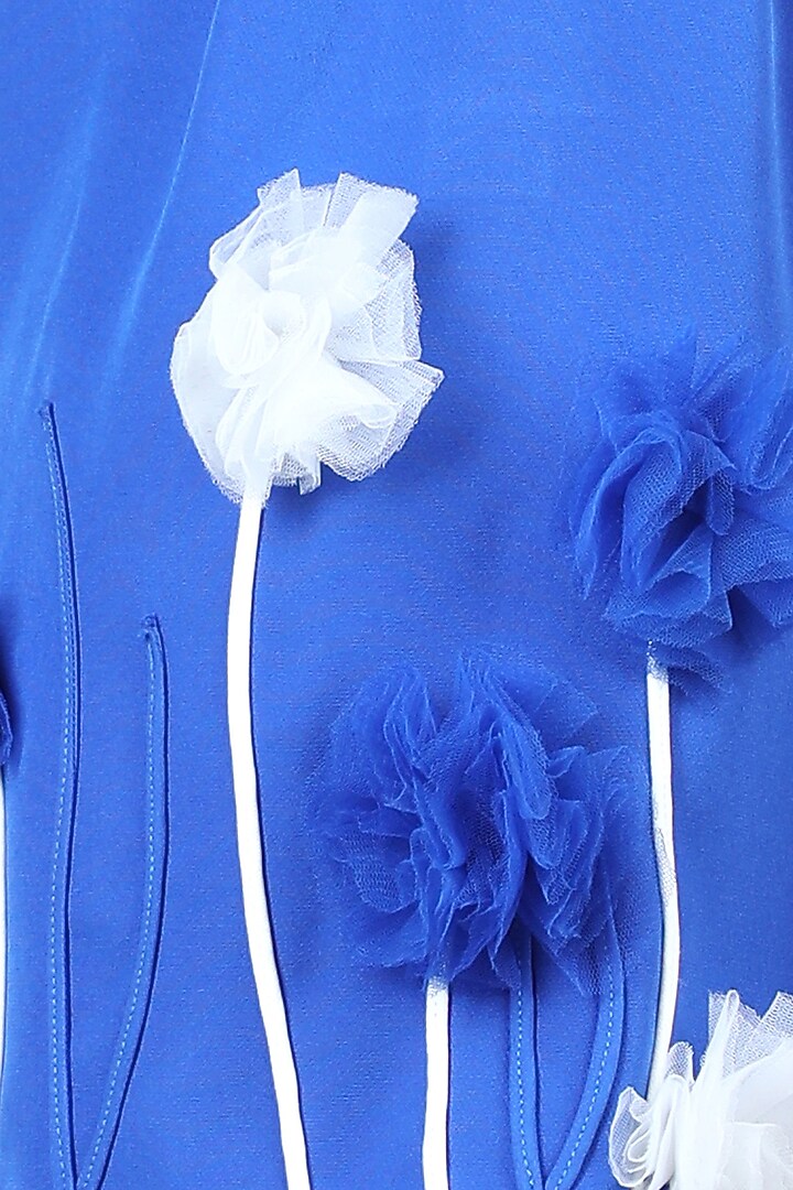 Blue & White Imported Crepe Straight Dress For Girls by The Little celebs at Pernia's Pop Up Shop