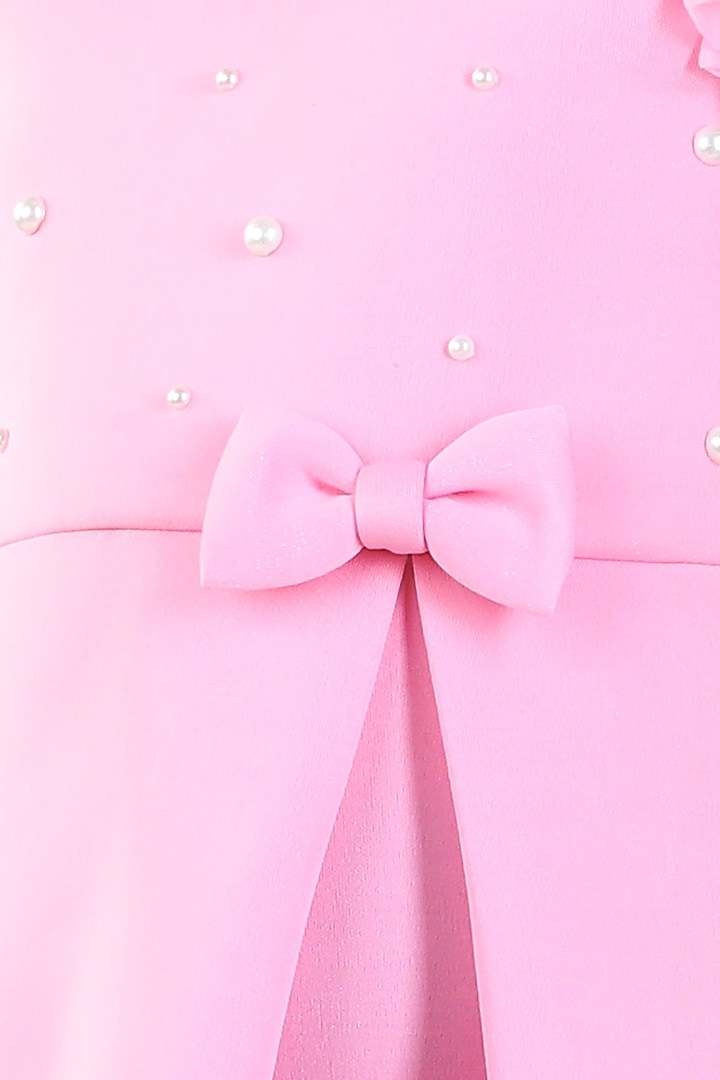Pink Neoprene Dress For Girls by The Little celebs at Pernia's Pop Up Shop