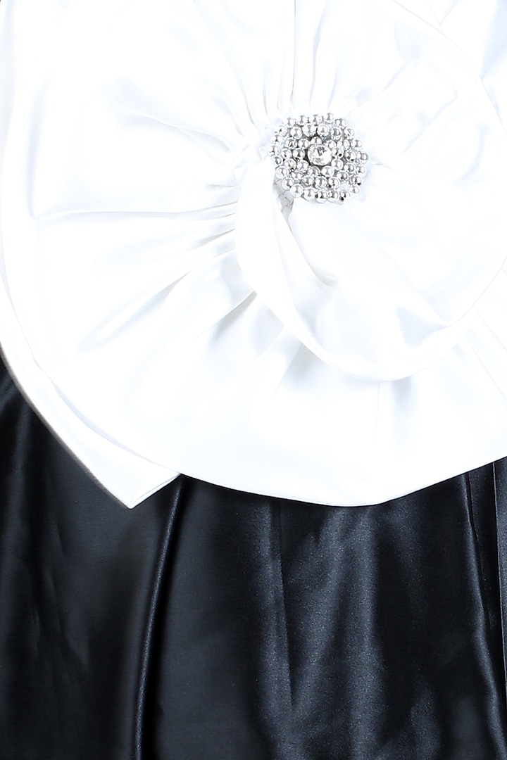Black & White Imported Crepe Embroidered Flared Dress For Girls by The Little celebs at Pernia's Pop Up Shop