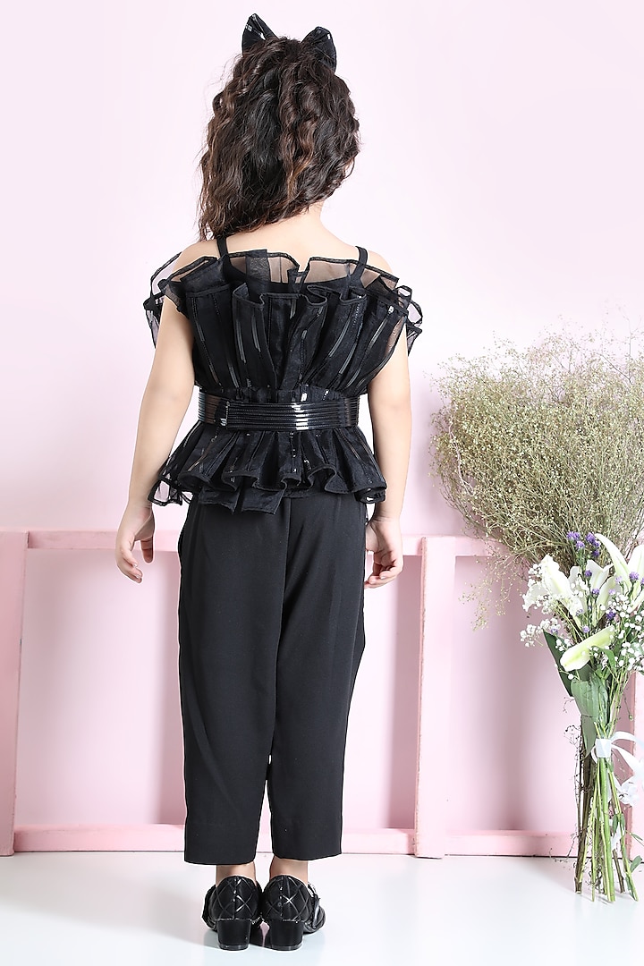 Black Imported Crepe Co-Ord Set For Girls by The Little celebs at Pernia's Pop Up Shop