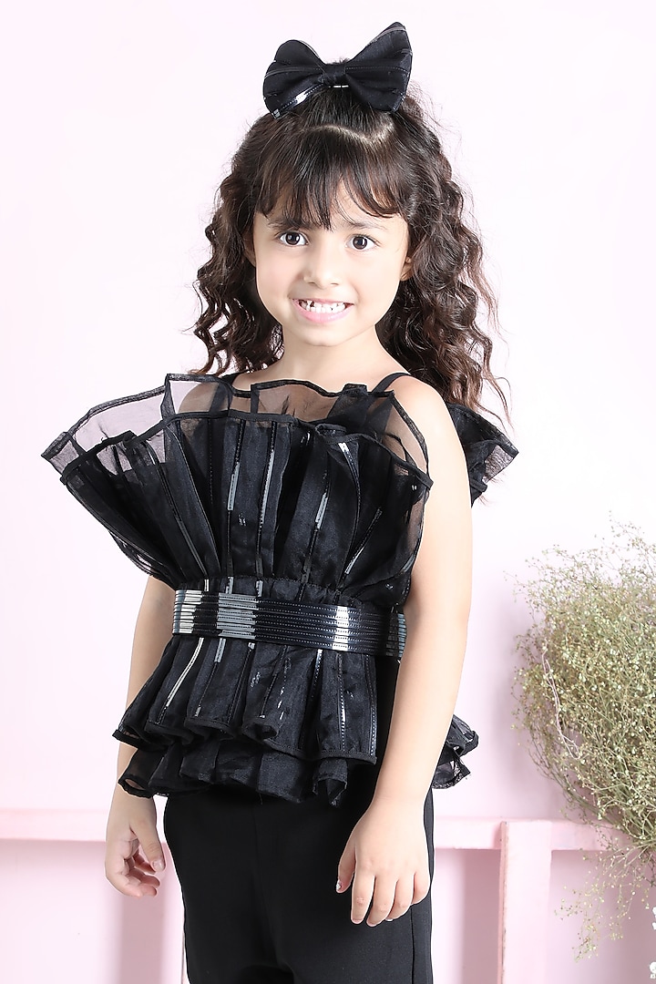Black Imported Crepe Co-Ord Set For Girls by The Little celebs at Pernia's Pop Up Shop