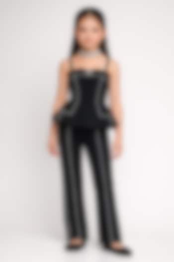 Black Japanese Crepe Co-Ord Set For Girls by The Little celebs at Pernia's Pop Up Shop