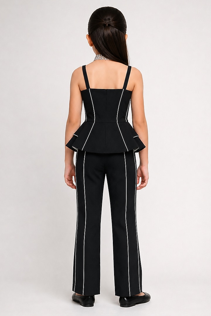 Black Japanese Crepe Co-Ord Set For Girls by The Little celebs at Pernia's Pop Up Shop