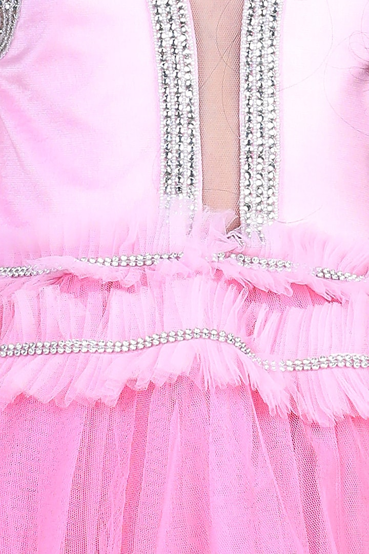 Baby Pink Embellished Dress For Girls by The Little celebs at Pernia's Pop Up Shop