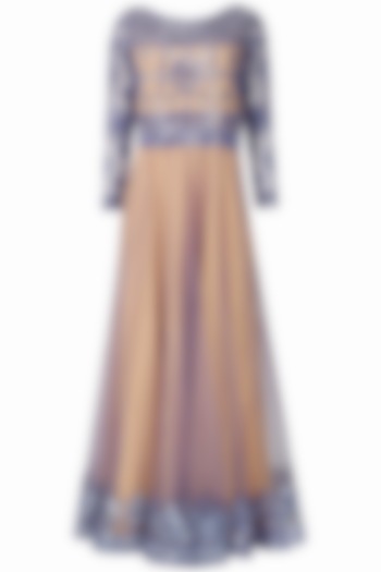 Nude and mauve mirror work valentino anarkali by Cherie D