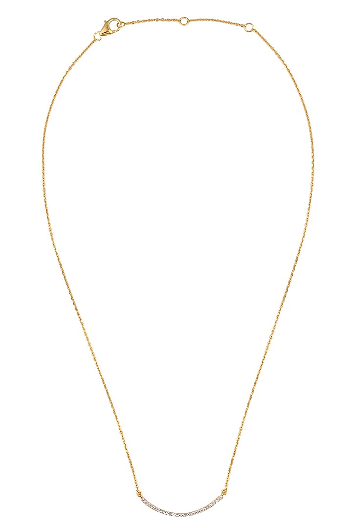 Gold Vermeil Finish Diamond Pave Bar Necklace by Carrie Elizabeth
