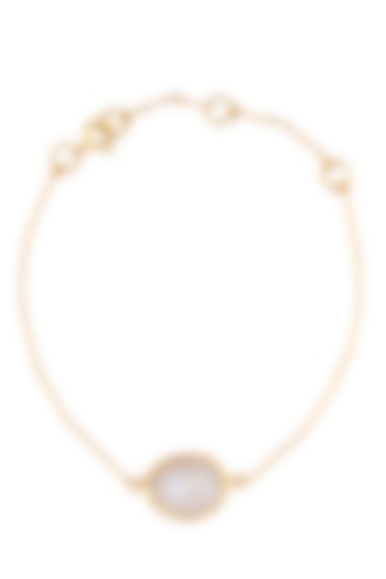 Gold Vermeil Finish Moonstone Bracelet by Carrie Elizabeth