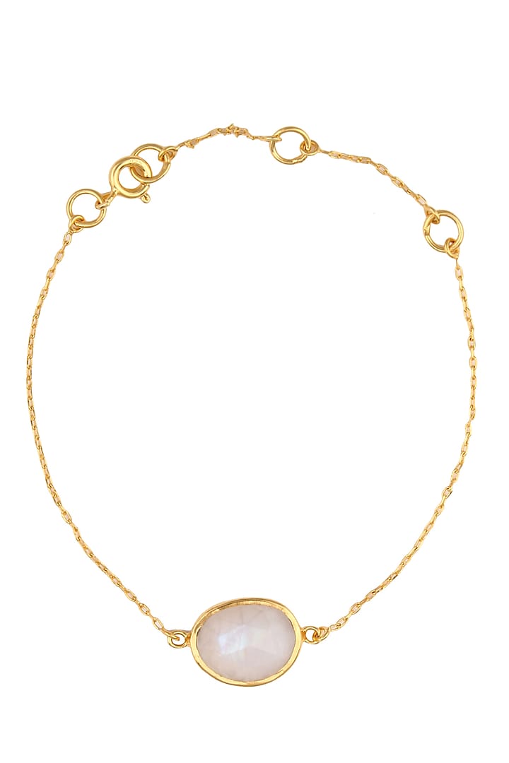 Gold Vermeil Finish Moonstone Bracelet by Carrie Elizabeth