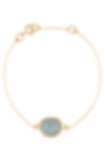 Gold Vermeil Finish Aquamarine Stone Bracelet by Carrie Elizabeth