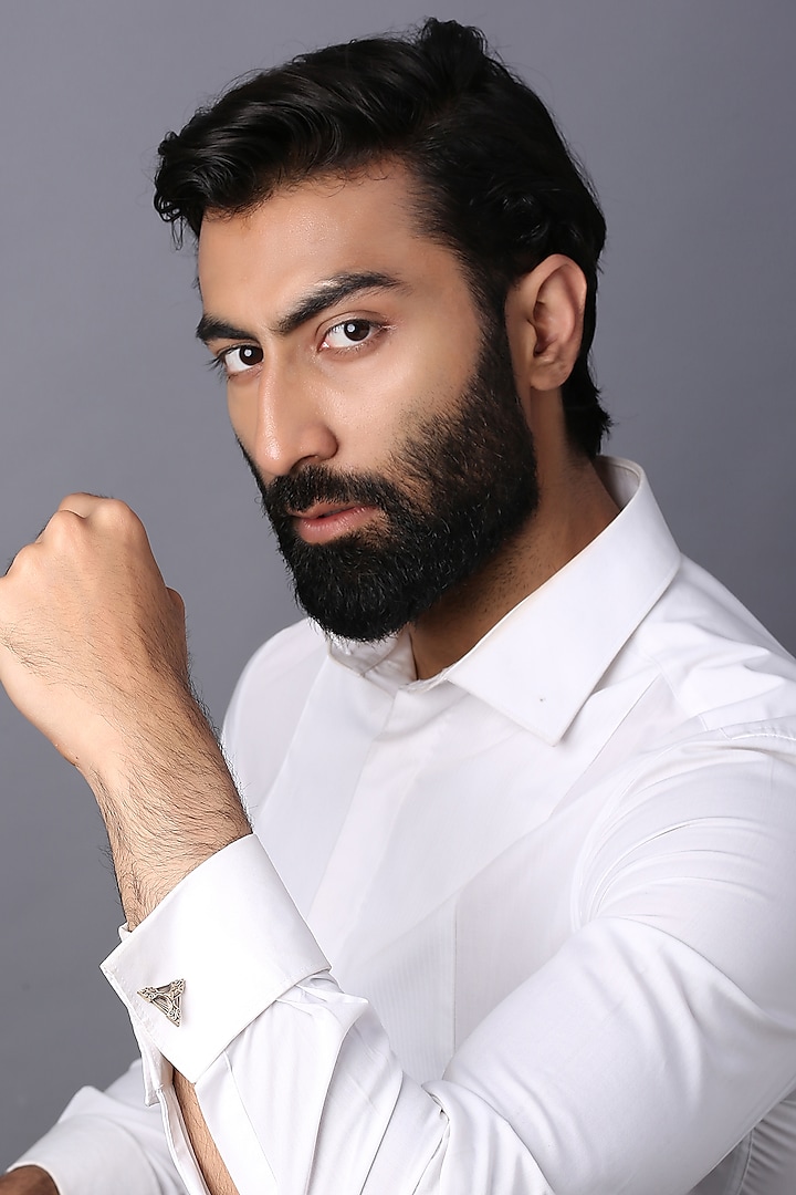 Antique Gold Finish Shields Cufflinks by Cosa Nostraa at Pernia's Pop Up Shop