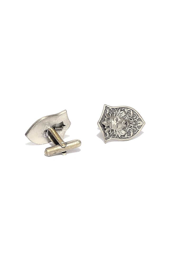 Antique Gold Finish Lion Head Cufflinks by Cosa Nostraa at Pernia's Pop Up Shop
