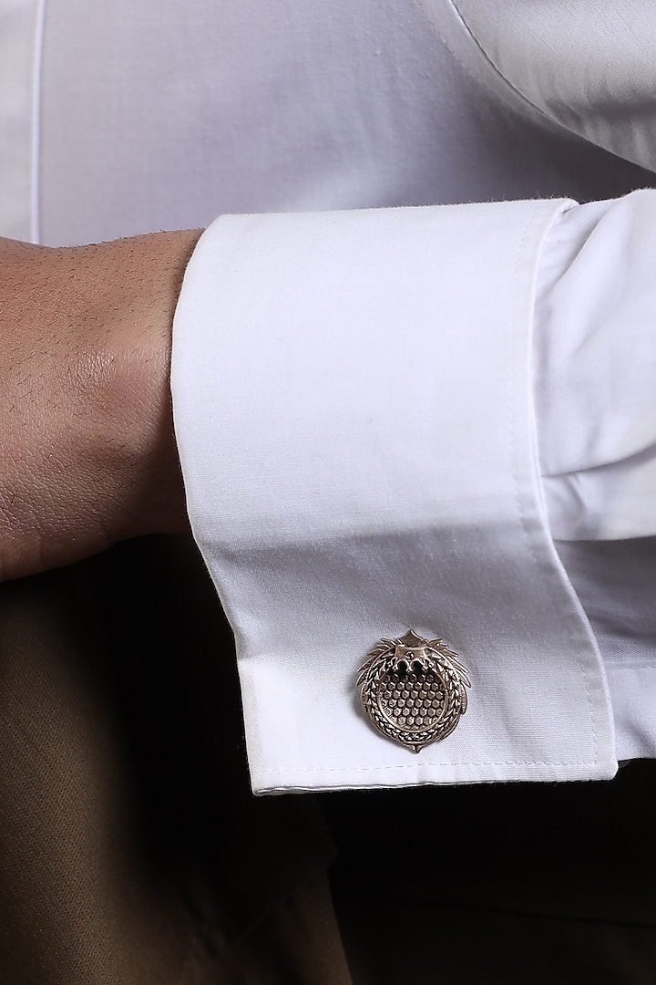 Antique Gold Finish Cufflinks by Cosa Nostraa at Pernia's Pop Up Shop