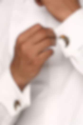 Antique Gold Finish Tiger Eye Stone Claw Cufflinks by Cosa Nostraa at Pernia's Pop Up Shop