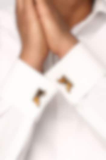 Antique Gold Finish Tiger Eye Stone Claw Cufflinks by Cosa Nostraa at Pernia's Pop Up Shop