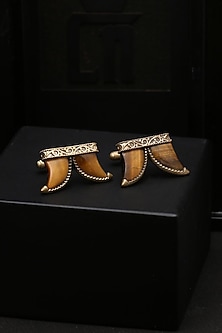 Antique Gold Finish Tiger Eye Stone Claw Cufflinks by Cosa Nostraa-POPULAR PRODUCTS AT STORE
