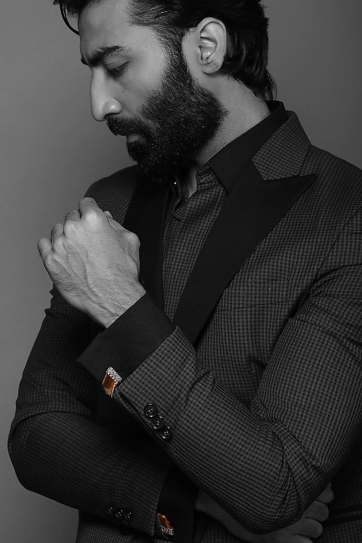 Antique Gold Finish Tiger Eye Stone Claw Cufflinks by Cosa Nostraa at Pernia's Pop Up Shop