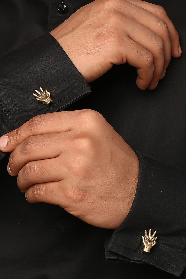 Antique Gold Finish Soulmates Cufflinks by Cosa Nostraa at Pernia's Pop Up Shop