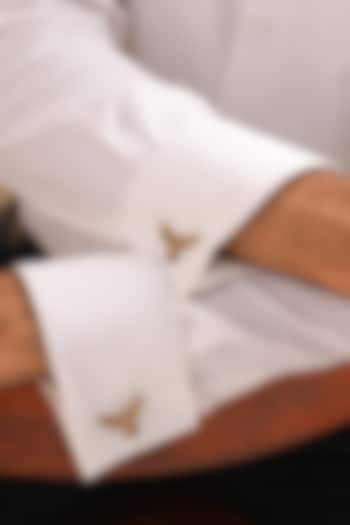 Oxidised Antique Gold Brass Cufflinks (Set Of 2) by Cosa Nostraa at Pernia's Pop Up Shop