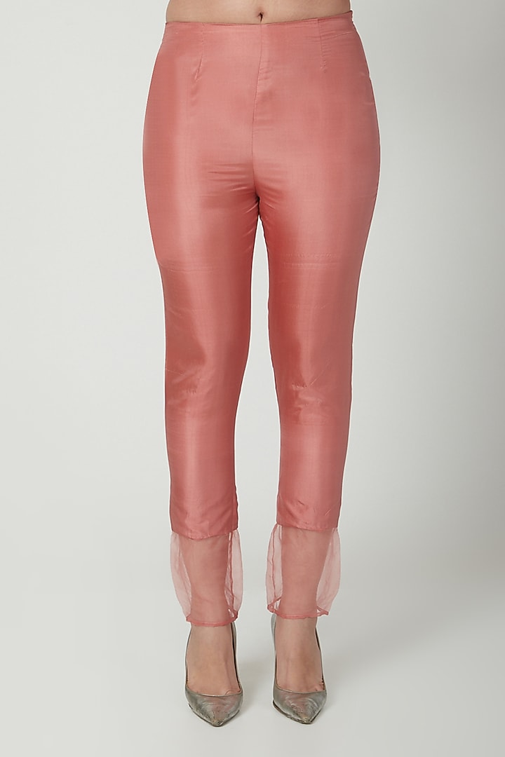 Blush Pink Overlap Jacket With Pants by Chhavvi Aggarwal at Pernia's Pop Up Shop