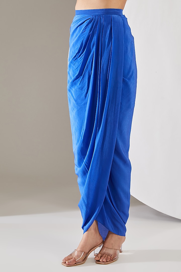 Blue Crepe Abstract Printed Jacket Set by Chhavvi Aggarwal at Pernia's Pop Up Shop